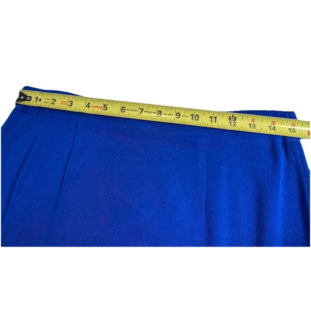 Exclusively Misook Skirt Womens Petite Large Blue Knit Pull On Elastic Waist - Picture 5 of 6